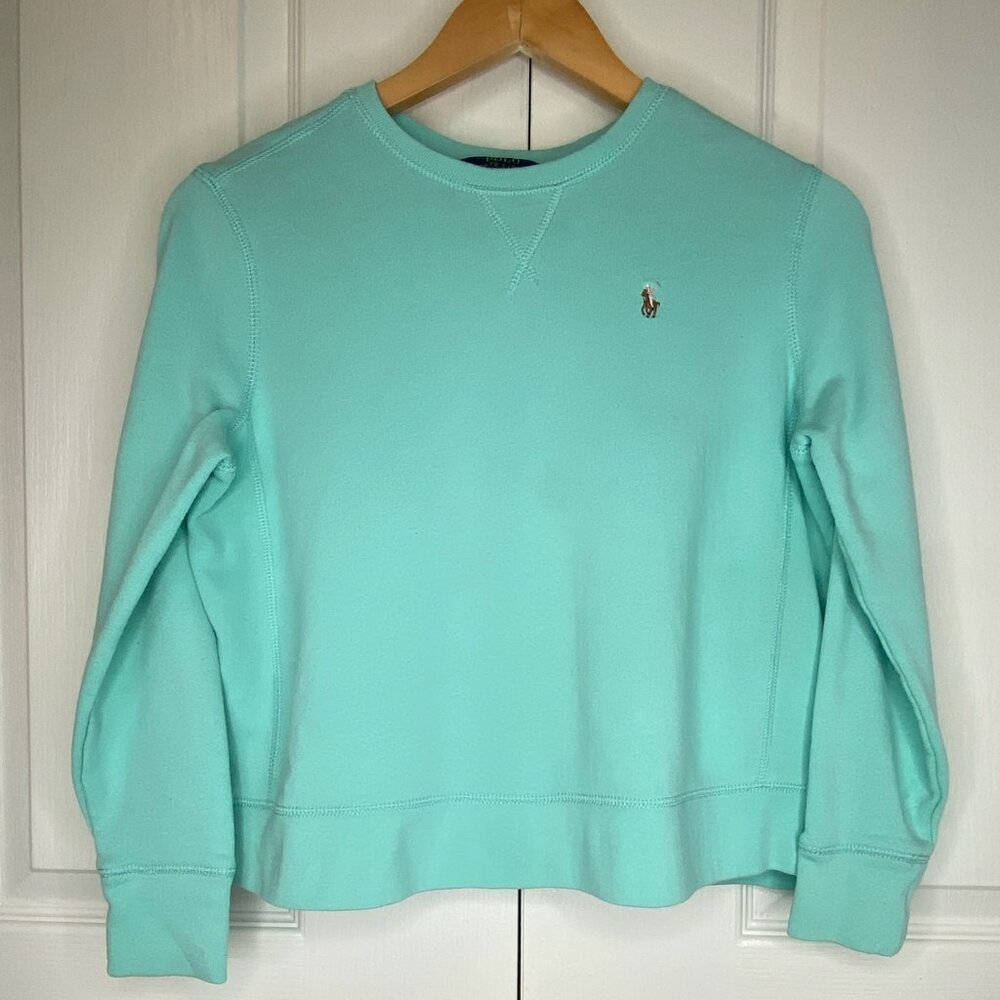 Polo Ralph Lauren Turquoise Semi-Cropped Sweatshirt Youth Large YL